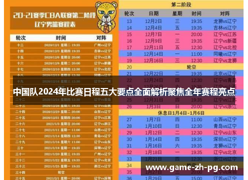 中国队2024年比赛日程五大要点全面解析聚焦全年赛程亮点